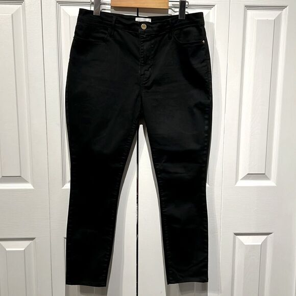 Frame Le High Skinny Black Coated Jeans Pants Size 31 - Picture 1 of 11